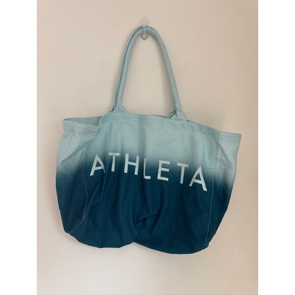 Athleta Ombre Cotton Canvas Tote Bag - Blue Ombre (One Size) - Picture 1 of 7